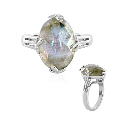 Anillo en plata con Labradorita