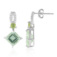 Pendientes en plata con Amatista verde