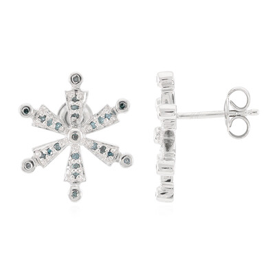 Pendientes en plata con Diamante fantasía