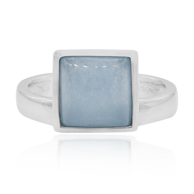 Anillo en plata con Jadeita azul (MONOSONO COLLECTION)
