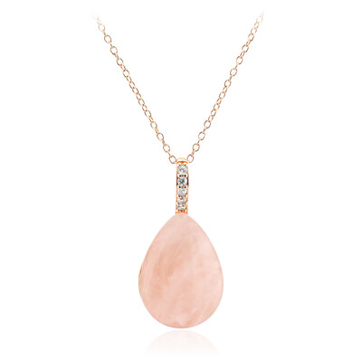 Collar en plata con Cuarzo rosa