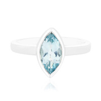 Anillo en plata con Topacio azul cielo