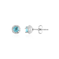 Pendientes en plata con Apatita azul