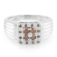 Anillo de hombre en plata con Diamante fantasía