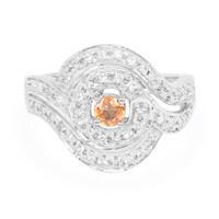 Anillo en plata con Zafiro Padparadscha