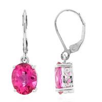 Pendientes en plata con Topacio rosa
