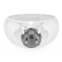 Anillo de hombre en plata con Hematita negra