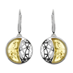 Pendientes en plata con Ámbar báltico