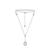 Collar en plata con Cuarzo rosa