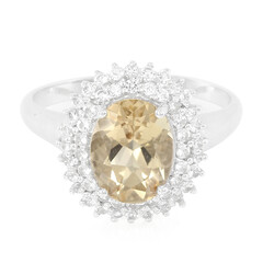 Anillo en plata con Cuarzo champán
