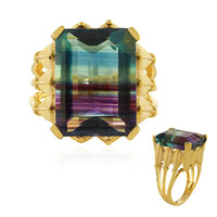Anillo en plata con Fluorita multicolor