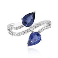 Anillo en oro con Zafiro azul Ceylon