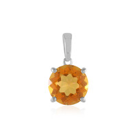 Colgante en plata con Cuarzo místico naranja