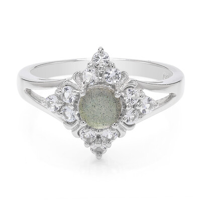 Anillo en plata con Espectrolita