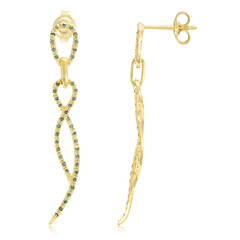 Pendientes en plata con Diamante fantasía