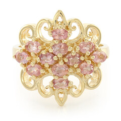 Anillo en oro con Zafiro Padparascha no calentado (AMAYANI)