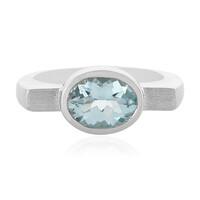Anillo en plata con Topacio azul cielo