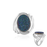 Anillo en plata con Ágata verde brillante