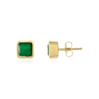 Pendientes en plata con Ónix verde