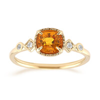 Anillo en oro con Zafiro naranja de Ban Ka Cha