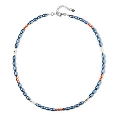 Collar en plata con Hematita azul