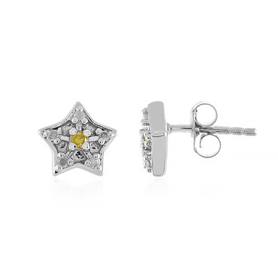 Pendientes en plata con Diamante I3 amarillo