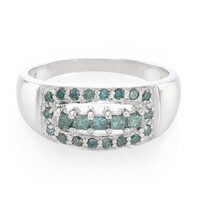 Anillo de hombre en plata con Diamante fantasía