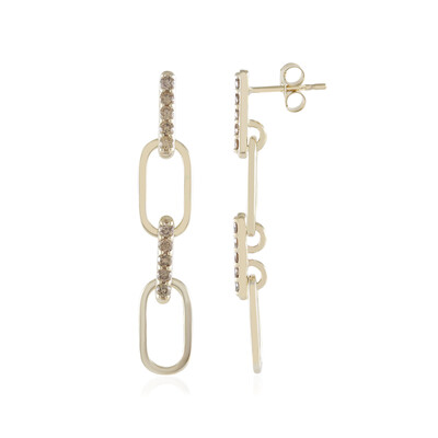 Pendientes en oro con Diamante champán I2 (de Melo)