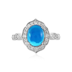 Anillo en plata con Ópalo azul de Etiopía