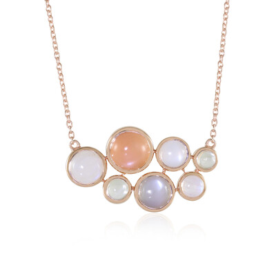 Collar en plata con Piedra de luna melocotón (KM by Juwelo)