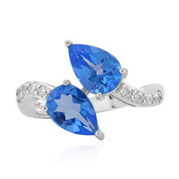 Anillo en plata con Topacio azul índigo
