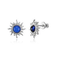 Pendientes en plata con Ámbar colombiano azul