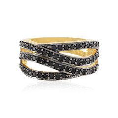 Anillo en plata con Espinela negra