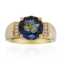 Anillo en plata con Cuarzo Místico azul