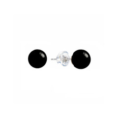 Pendientes en plata con Turmalina negra