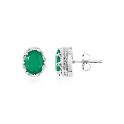 Pendientes en plata con Ónix verde