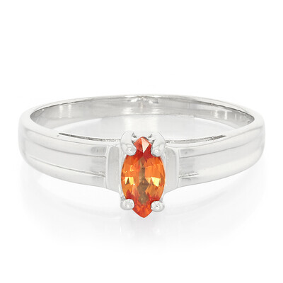 Anillo en plata con Zafiro naranja