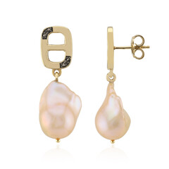 Pendientes en plata con Perla naranja Freshwater (TPC)