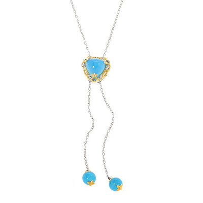 Collar en plata con Calcedonia azul (Gems en Vogue)