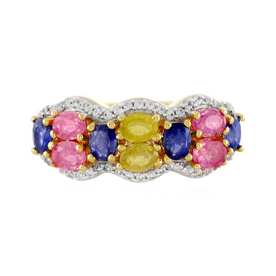 Anillo en plata con Zafiro azul de Madagascar