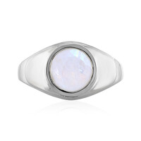 Anillo en plata con Piedra de Luna arcoíris