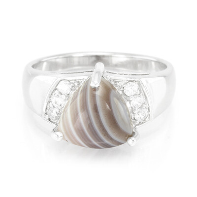Anillo de hombre en plata con Ágata de Botsuana