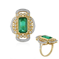 Anillo en oro con Esmeralda de Zambia AAA (AMAYANI)