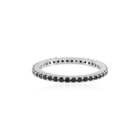 Anillo en plata con Espinela negra