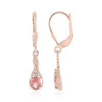 Pendientes en plata con Turmalina rosa