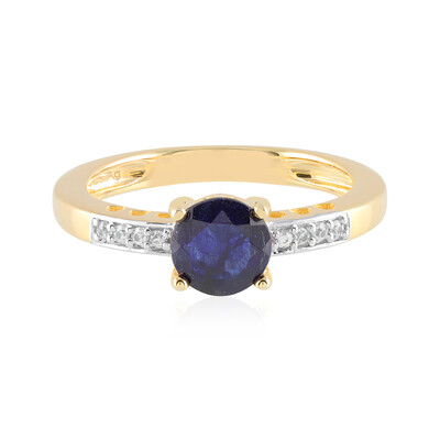 Anillo en plata con Zafiro azul de Madagascar