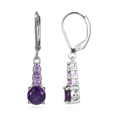 Pendientes en plata con Amatista de Zambia