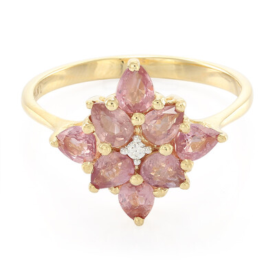 Anillo en oro con Zafiro Padparascha no calentado (AMAYANI)