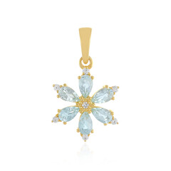 Colgante en plata con Topacio azul cielo