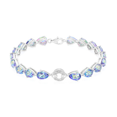 Brazalete en plata con Topacio Místico azul